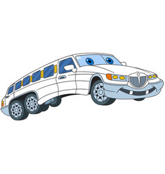 Cartoon White Limousine Car