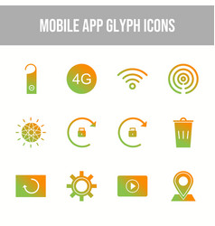 12 Mobile App Icons In One Set