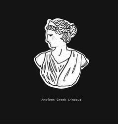 Ancient Greek Linocut Of A Roman Goddess