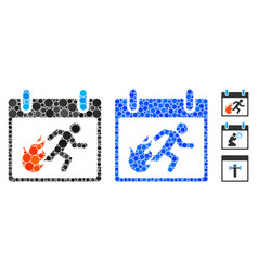 Fire Evacuation Man Calendar Day Mosaic Icon