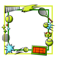 Frame With Tennis Items Sport Club