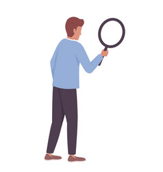 Man With Magnifying Glass Semi Flat Color