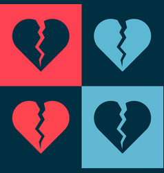 Pop Art Broken Heart Or Divorce Icon Isolated