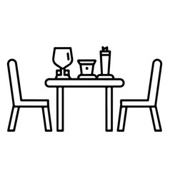 Dining Table Icon On White Background Illus