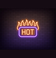 Outline Neon Hot Icon Orange Violet Glowing