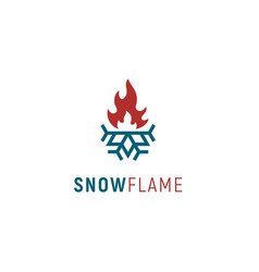 Cold Hot Flame Fire Flame Snowflake Plumb Logo