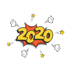 2020 New Year Comic Book Style Postcard