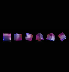 3d Crystal Glass Cubes With Refraction And