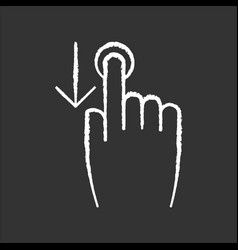 Down Scrolling Finger Chalk White Icon On Black