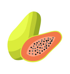 Papaya Flat Design Clip Art