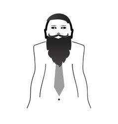 Weird Hipster Head And Body With Big Beard