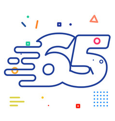 Number 65 Line Speed Icon