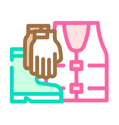 Protective Clothing Tool Work Color Icon