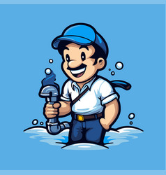 A Plumber With Wrench In His Hand