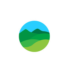 Abstract Green Panoramic Green Hill Circle Logo