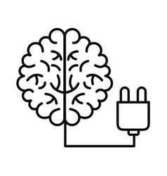 Brain Human With Wire Connector Line Style Icon