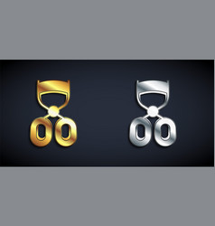 Gold And Silver Eyelash Curler Icon Isolated