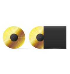 Golden Vinyl Record Realistic Template