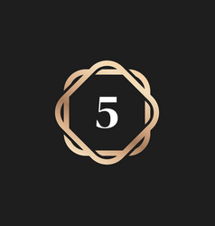 Number 5 Logo Icon With Pattern Element