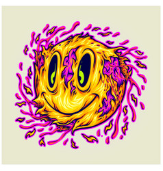 Scary Melting Zombie Monster Smiley Emoji Logo