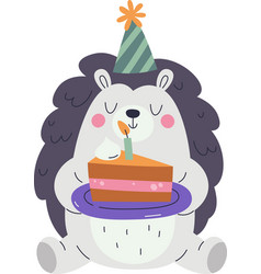 Birthday Hedgehog With Cake