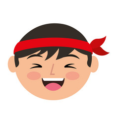 Cartoon Face Laughing Chinese Man