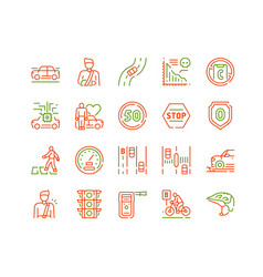 Color Line Icon Set Vision Zero