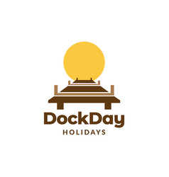 Colorful Dock With Sunset Logo Design Graphic