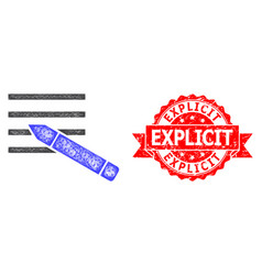 Grunge Explicit Stamp And Network Edit Text Icon