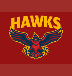 Hawk Sport Mascot Logo Spreading The Wings