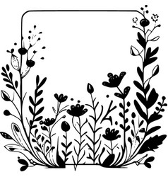 Floral Border - Black And White