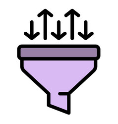 Result Money Grow Funnel Icon Flat