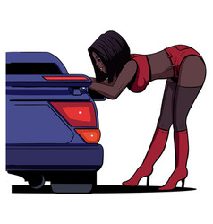 Semi Realistic Cartoon Black Girl Prostitute