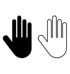 Hand Icon Set In Two Styles Isolated