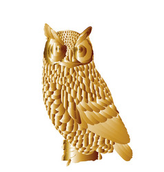 Luxury Golden Owl Isolated