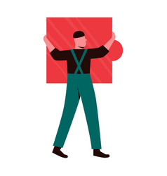 Man Carrying A Square