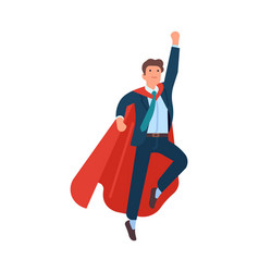 Man In Superhero Pose Flying Super Businessman