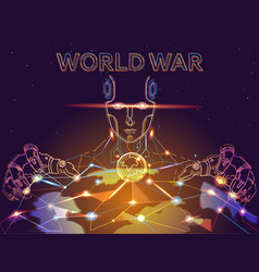 Robot vs human ai artificial intelligence Vector Image