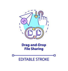 Drag And Drop File Sharing Concept Icon