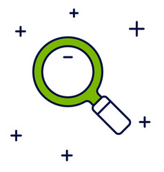 Filled Outline Magnifying Glass Icon Isolated