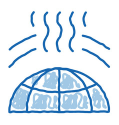 Planet Earth Ozone Hole Doodle Icon Hand Drawn