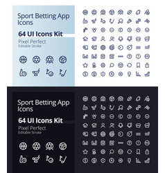 Sport Betting App Pixel Perfect Linear Ui Icons