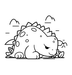 Cute Dinosaur Of A Cartoon Stegosaurus