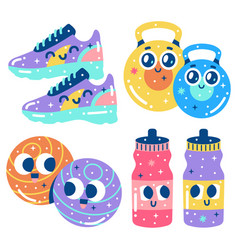 Glitzy Fitness Stickers Set