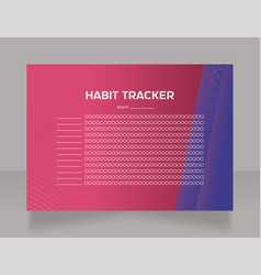 Habit Tracker Worksheet Design Template