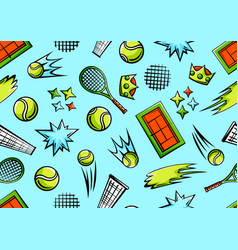 Pattern With Tennis Items Sport Club