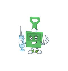 A Humble Nurse Green Sand Bucket Holding Syringe