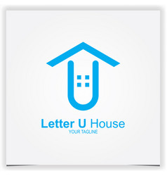 Modern House With Letter U Logo Premium Elegant