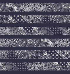 Striped Paisley Bandana Fabric Patchwork