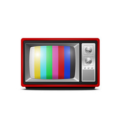 3d Realistic Red Retro Striped Screen Tv